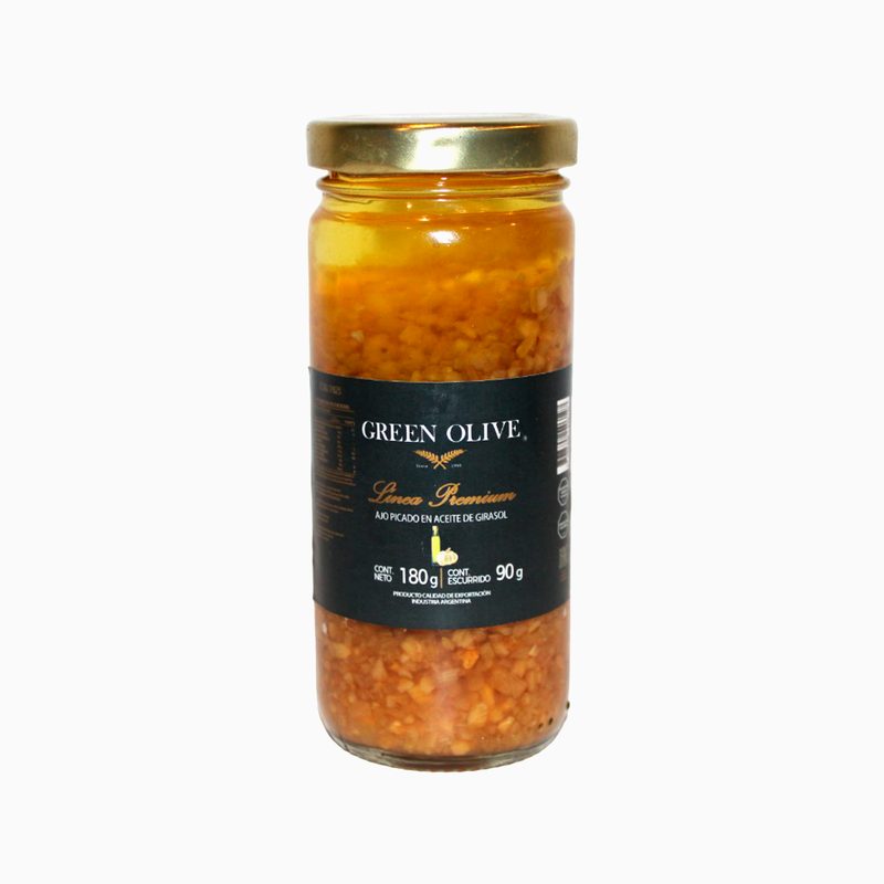 Ajo Picado en Aceite de GIRASOL x 120 Gr.VIDRIO