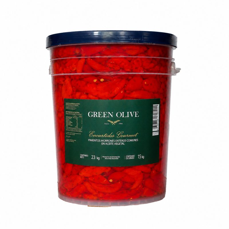 Pimiento Morron en Salmuera x 15 Kg. Esc. (CALIDAD PREMIUM) BALDE