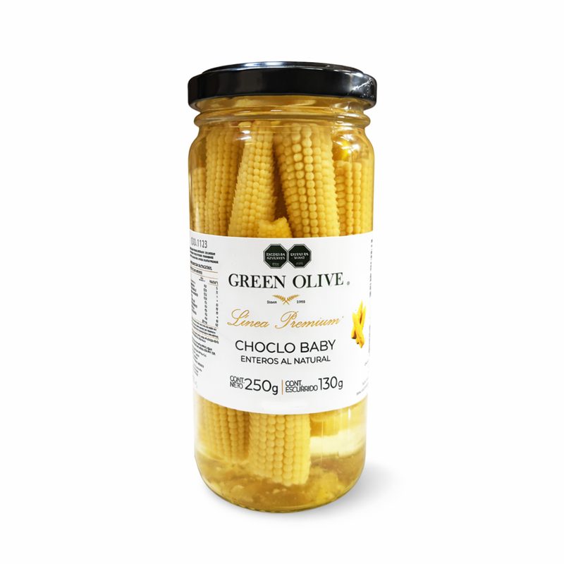 Choclitos Baby Entero al Natural en Vinagre x 130 Gr. Esc (CALIDAD PREMIUM) VIDRIO