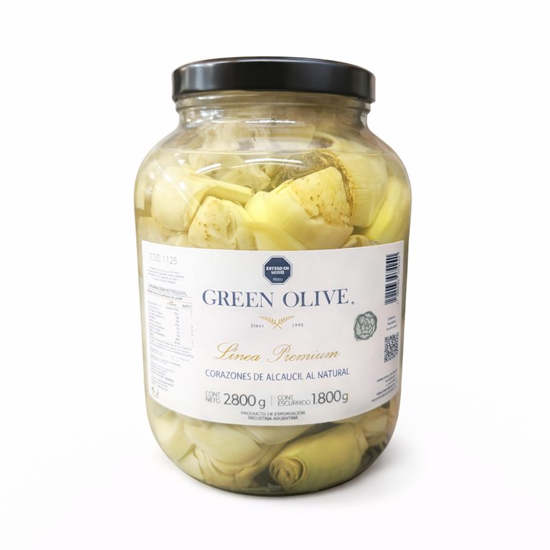 Corazón de Alcaucil al Natural x 1,8 Kg. Esc. (CALIDAD PREMIUM) VIDRIO