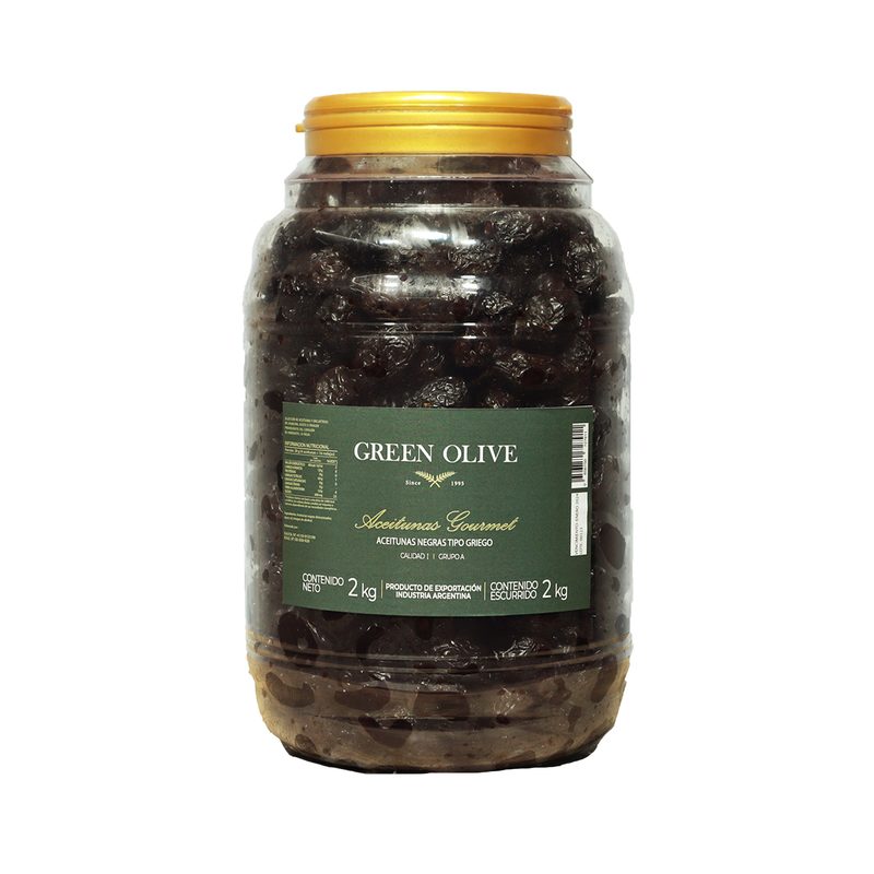 Aceitunas Negras Naturales GRIEGAS x 2 Kg. Esc. PET