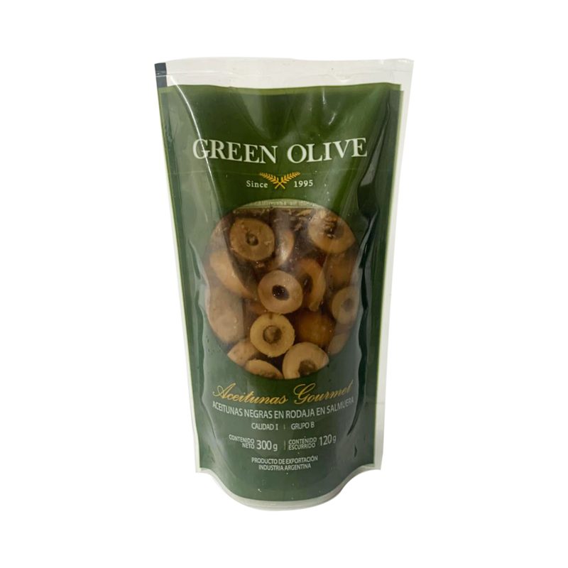 Aceitunas Negras Naturales en Rodajas x 120 Gr. Esc. DOYPACK