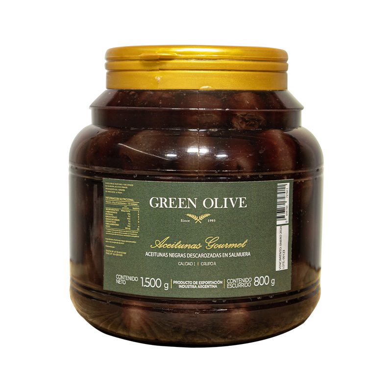 Aceitunas Negras Naturales Descarozadas Nº 0 x 800 Gr. Esc. PET