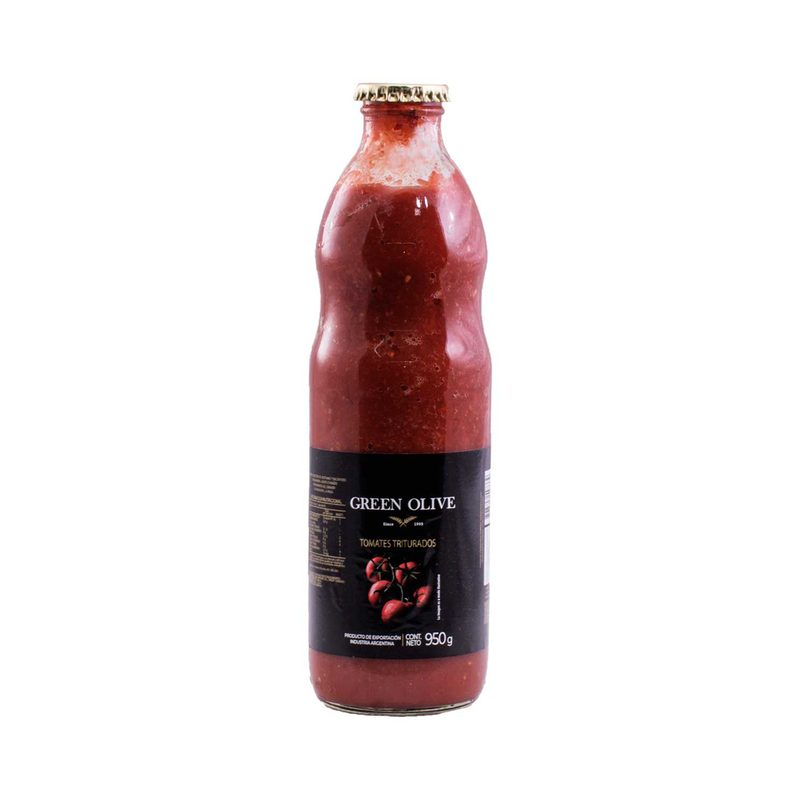 Tomate Triturado Natural en Botella x 950 Gr. GREEN OLIVE