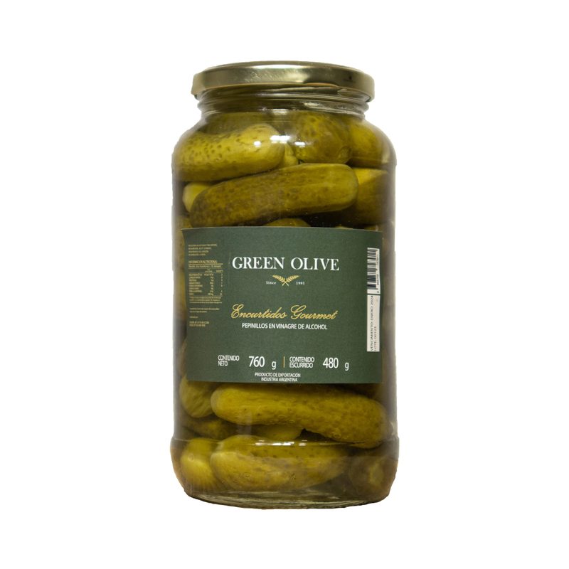 Pepinitos en Vinagre x 480 Gr. Esc. (CALIDAD PREMIUM) VIDRIO