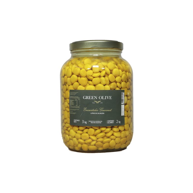 Lupines en Salmuera x 2 Kg. Esc. (CALIDAD PREMIUM) VIDRIO