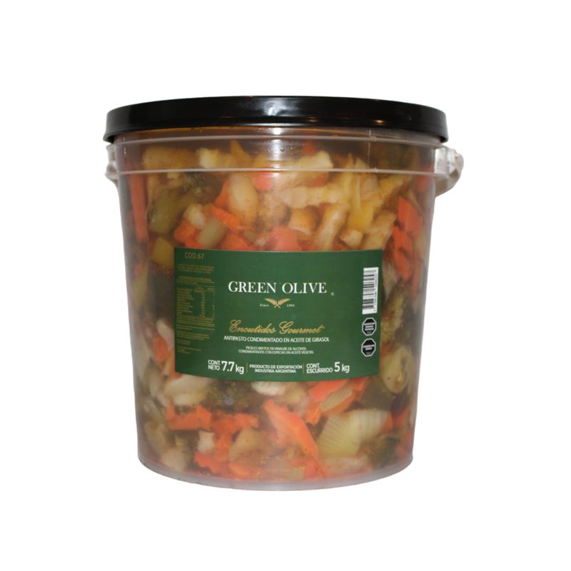Antipasto Condimentado en Aceite x 5 Kg. Esc. (CALIDAD PREMIUM) BALDE