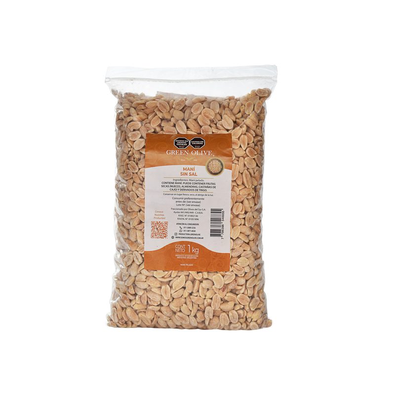 Mani Repelado sin Sal x 1 Kg. ZIPLOC