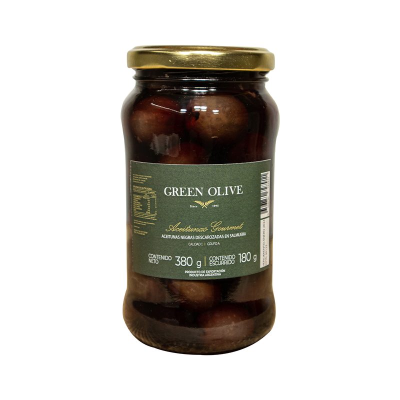 Aceitunas Negras Naturales Descarozadas Nº 0 x 180 Gr. Esc. VIDRIO