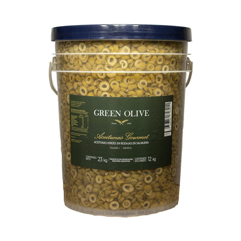 Aceitunas Verdes en Rodajas x 12 Kg. Esc. BALDE
