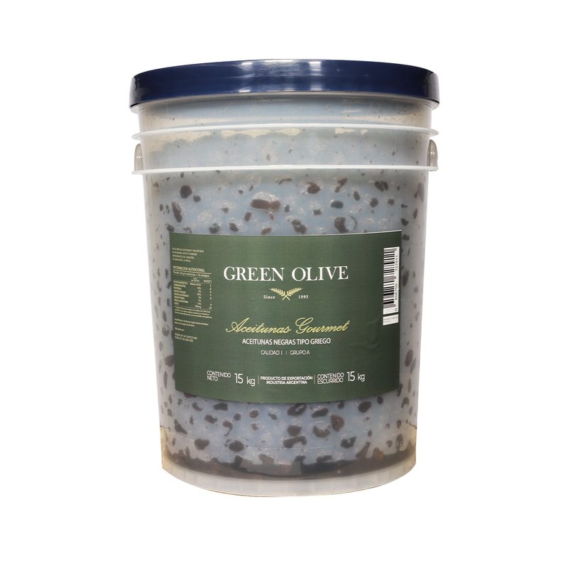 Aceitunas Negras Naturales GRIEGAS x 15 Kg. Esc. BALDE