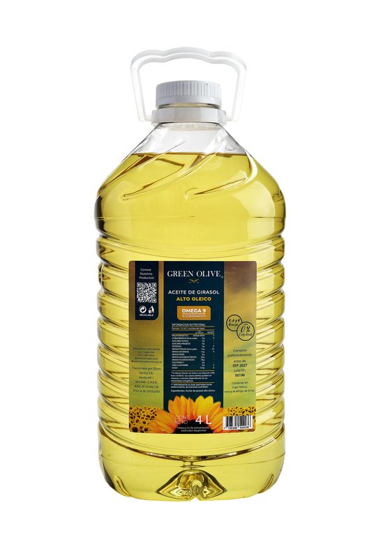 Aceite ALTO OLEICO de Girasol ALTO RENDIMIENTO GREEN OLIVE x 4 Lts.