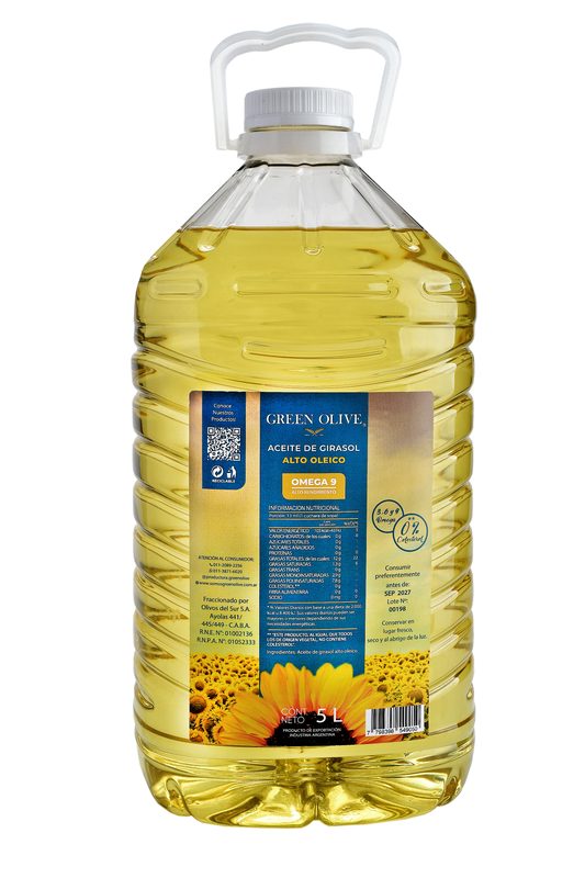 Aceite ALTO OLEICO de Girasol ALTO RENDIMIENTO GREEN OLIVE x 5 Lts.