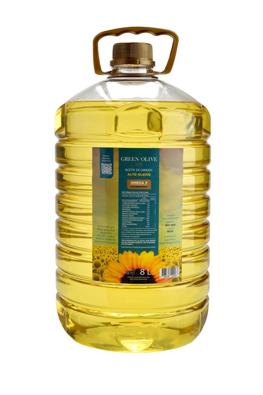 Aceite ALTO OLEICO de Girasol ALTO RENDIMIENTO GREEN OLIVE x 8 Lts.