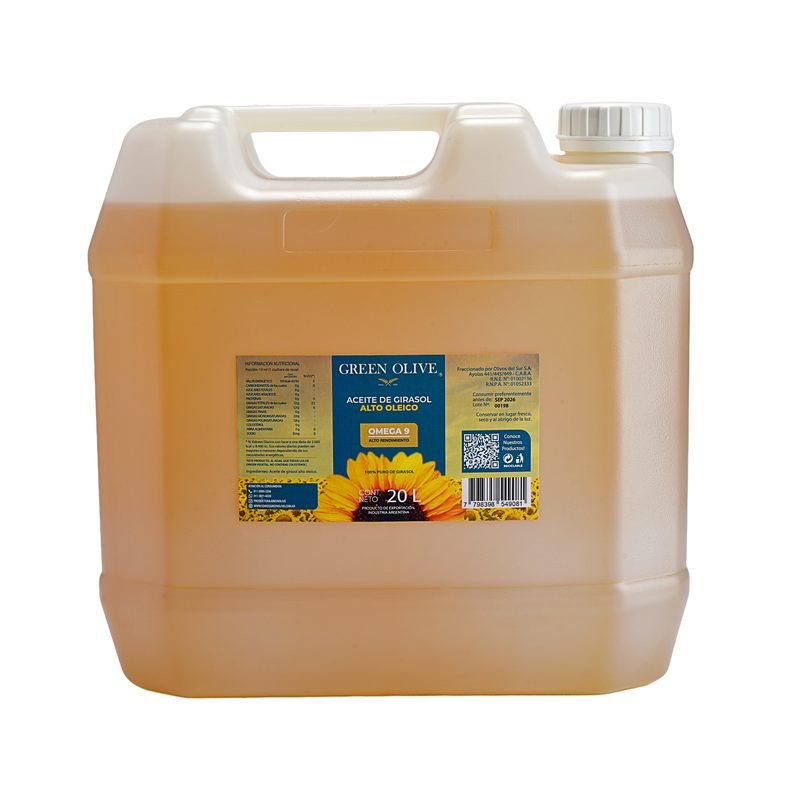 Aceite ALTO OLEICO de Girasol ALTO RENDIMIENTO GREEN OLIVE x 20 Lts.