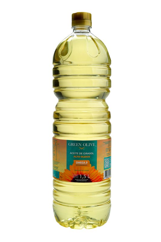 Aceite MEDIO OLEICO de Girasol ALTO RENDIMIENTO GREEN OLIVE x 1.500 Ml.