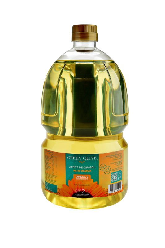 Aceite MEDIO OLEICO de Girasol ALTO RENDIMIENTO GREEN OLIVE x 2 Lts.