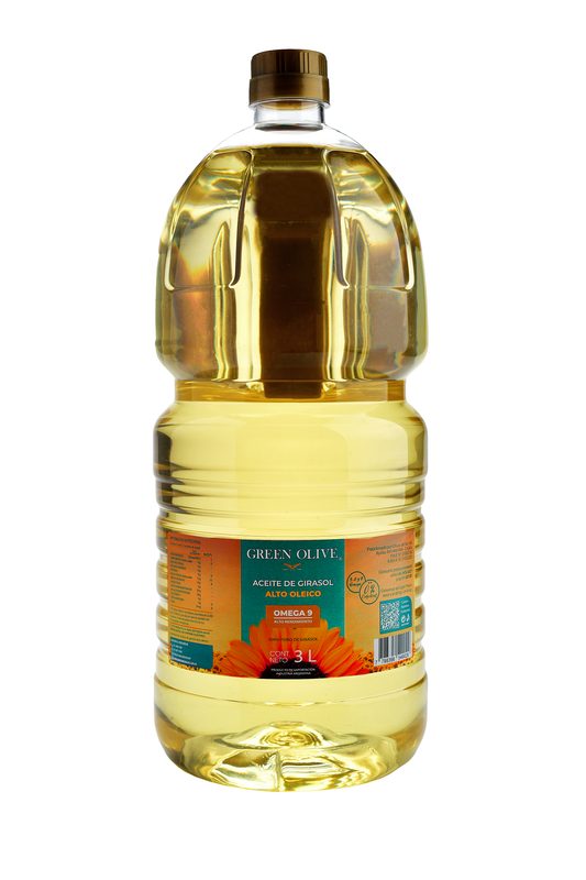 Aceite MEDIO OLEICO de Girasol ALTO RENDIMIENTO GREEN OLIVE x 3 Lts.