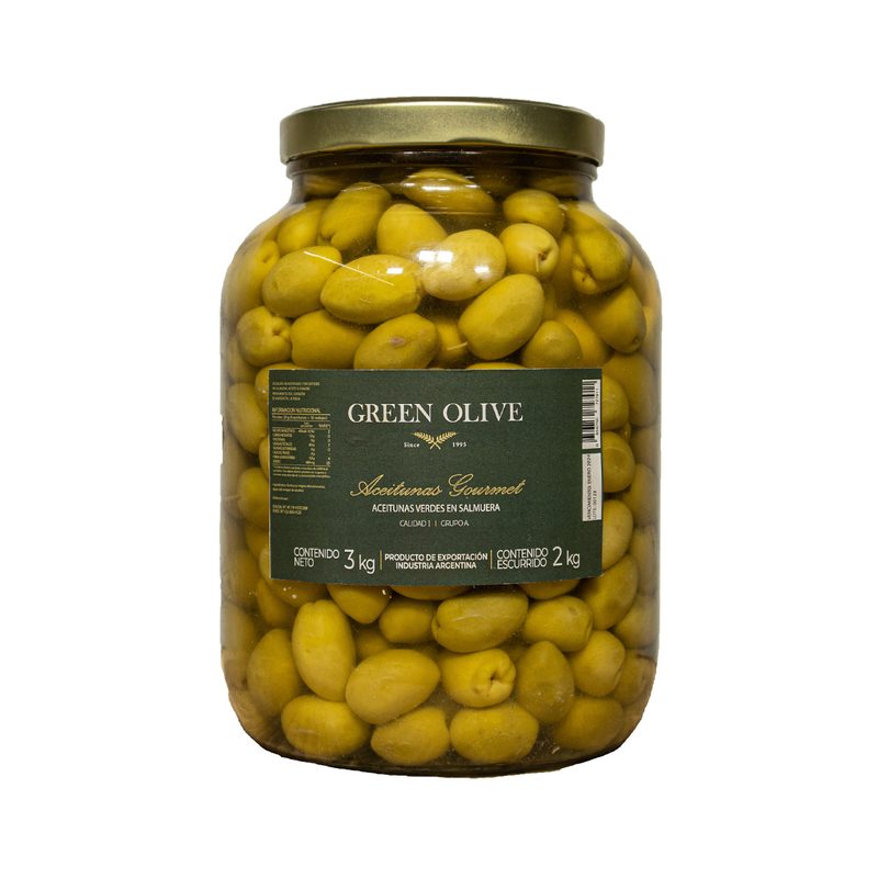Aceitunas Verdes N° 000 x 2 Kg. Esc. VIDRIO