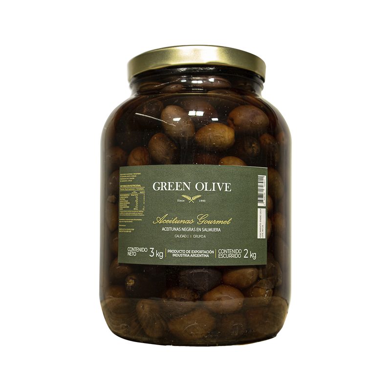 Aceitunas Negras Naturales N° 000 x 2 Kg. Esc. VIDRIO