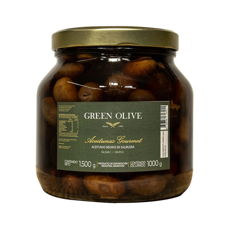 Aceitunas Negras Naturales N° 000 x 1 Kg. Esc. VIDRIO