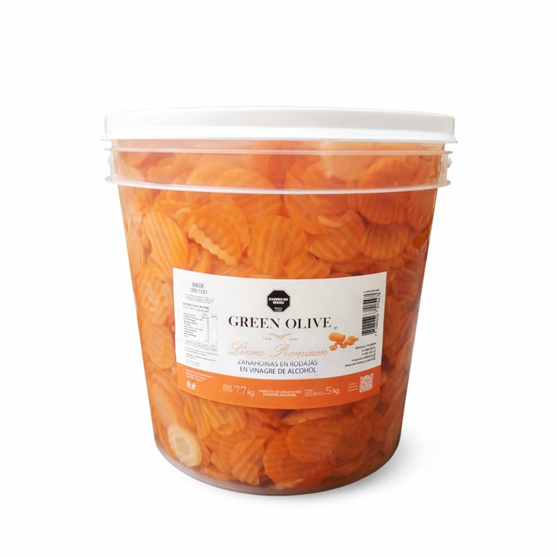 Zanahorias en Rodajas en Vinagre x 5 Kg. Esc. (CALIDAD PREMIUM) BALDE