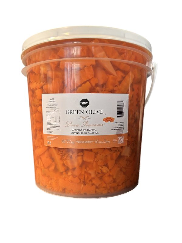 Zanahorias Rizadas en Vinagre x 5 Kg. Esc. (CALIDAD PREMIUM) BALDE