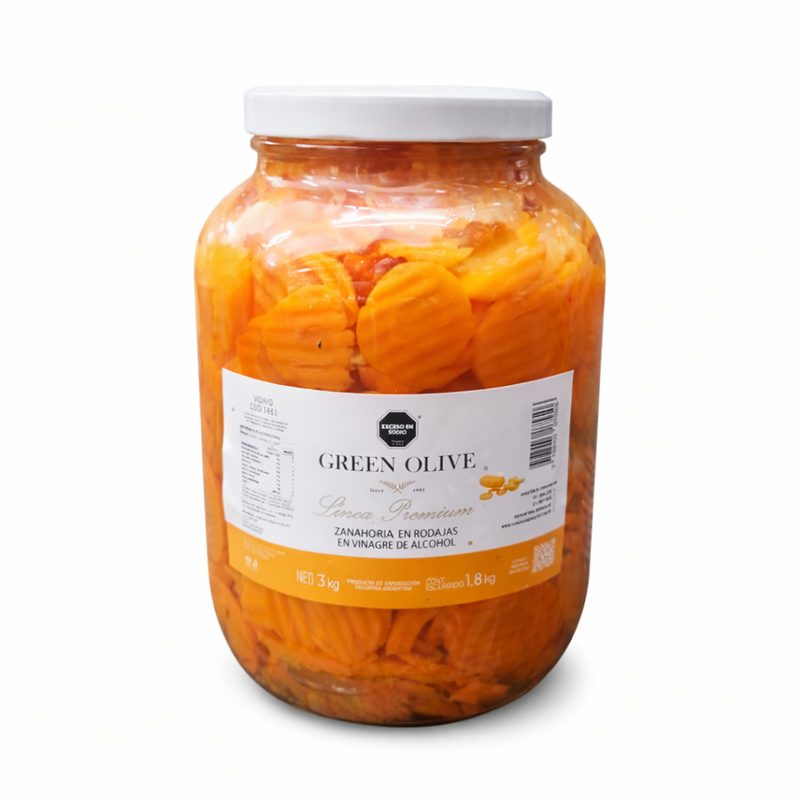 Zanahorias en Rodajas en Vinagre x 1,8 Kg. Esc. (CALIDAD PREMIUM) VIDRIO
