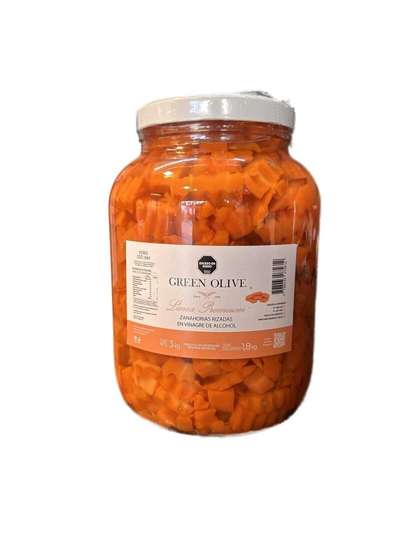 Zanahorias Rizadas en Vinagre x 1,8 Kg. Esc. (CALIDAD PREMIUM) VIDRIO
