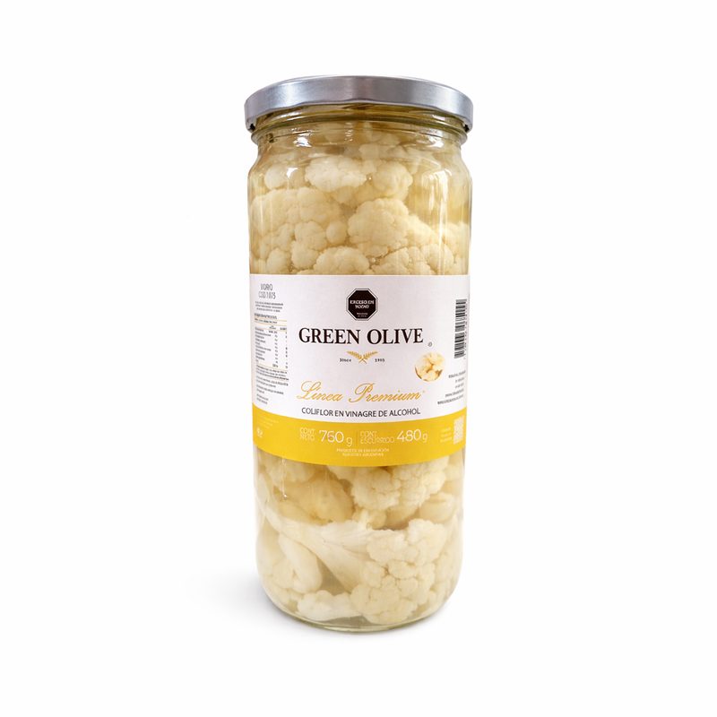 Coliflor en Vinagre x 480 Gr. Esc. (CALIDAD PREMIUM) VIDRIO