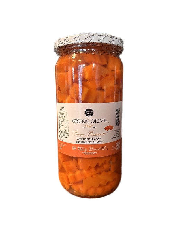 Zanahorias Rizadas en Vinagre x 480 Gr. Esc. (CALIDAD PREMIUM) VIDRIO