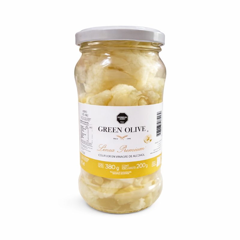 Coliflor en Vinagre x 200 Gr. Esc. (CALIDAD PREMIUM) VIDRIO