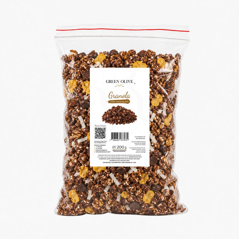 Granola Artesanal con Chocolate x 250 Gr. ZIPLOC