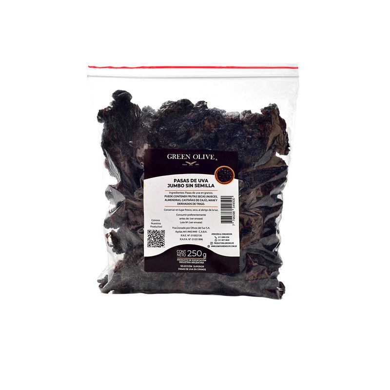 Pasas de Uva sin Semilla Flame o Suit x 250 Gr. ZIPLOC
