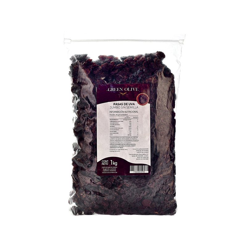Pasas de Uva sin Semilla Flame o Suit x 1 Kg. ZIPLOC