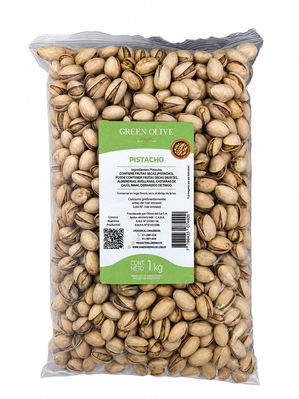 Pistachos con Cascara Salados x 1 Kg. ZIPLOC