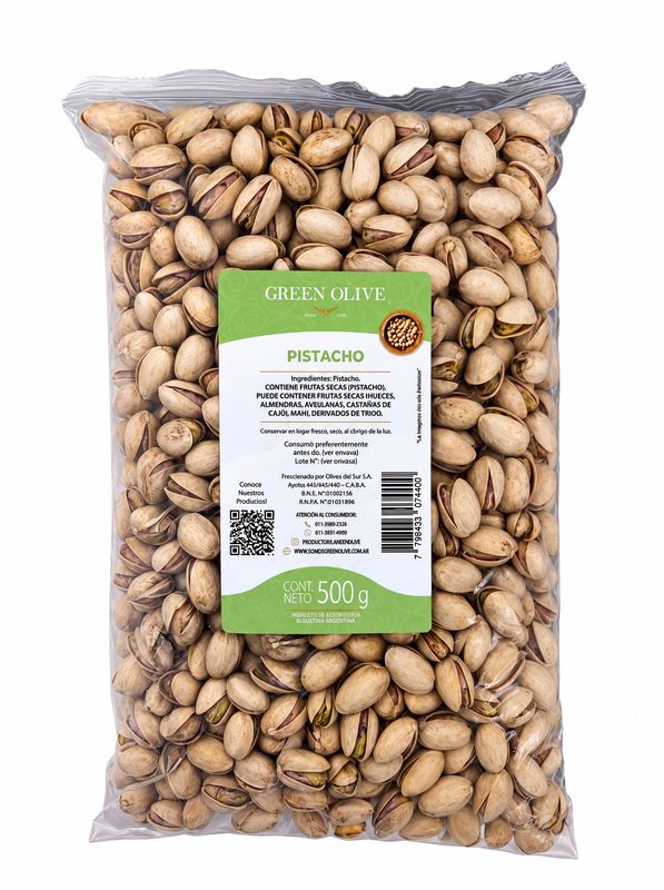 Pistachos con Cascara Salados x 500 Gr. ZIPLOC