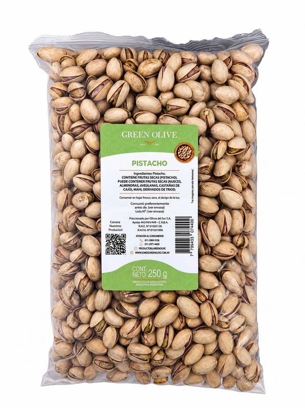 Pistachos con Cascara Salados x 250 Gr. ZIPLOC