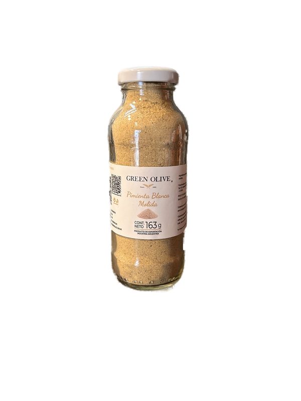 Pimienta Blanca Molida PREMIUM x 163 Gr. BOTELLA VIDRIO
