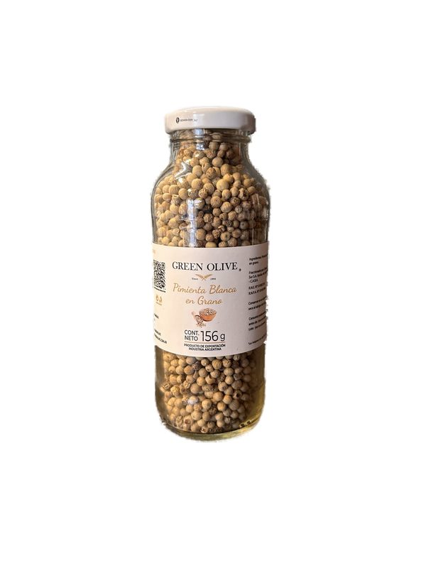 Pimienta Blanca en Granos PREMIUM x 156 Gr. BOTELLA VIDRIO