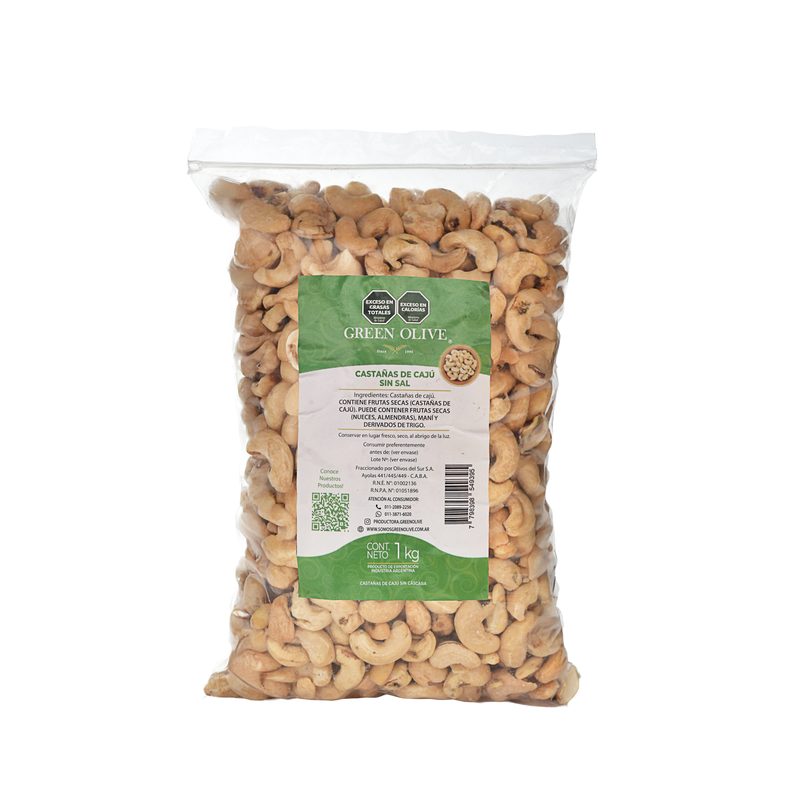 Castañas de Caju Naturales W4 x 1 Kg. ZIPLOC
