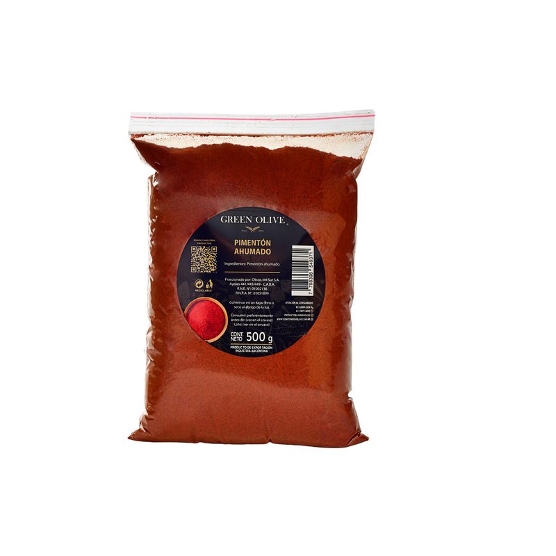 Pimenton Ahumado PREMIUM x 500 Gr. ZIPLOC