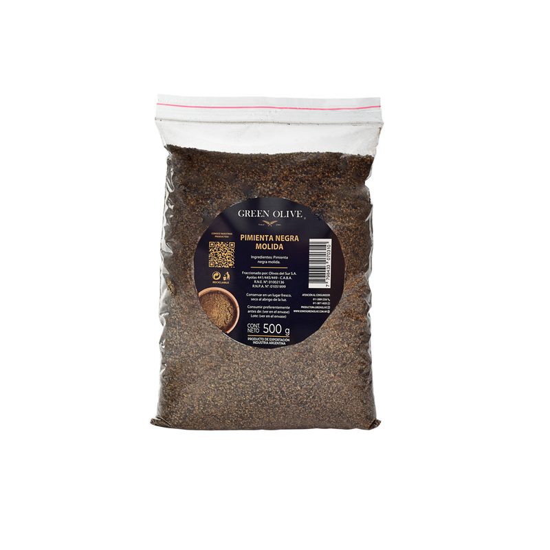 Pimienta Negra Molida PREMIUM x 500 Gr. ZIPLOC