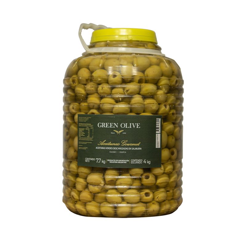 Aceitunas Verdes Descarozadas Nº 0 x 4 Kg. Esc. GARRAFA