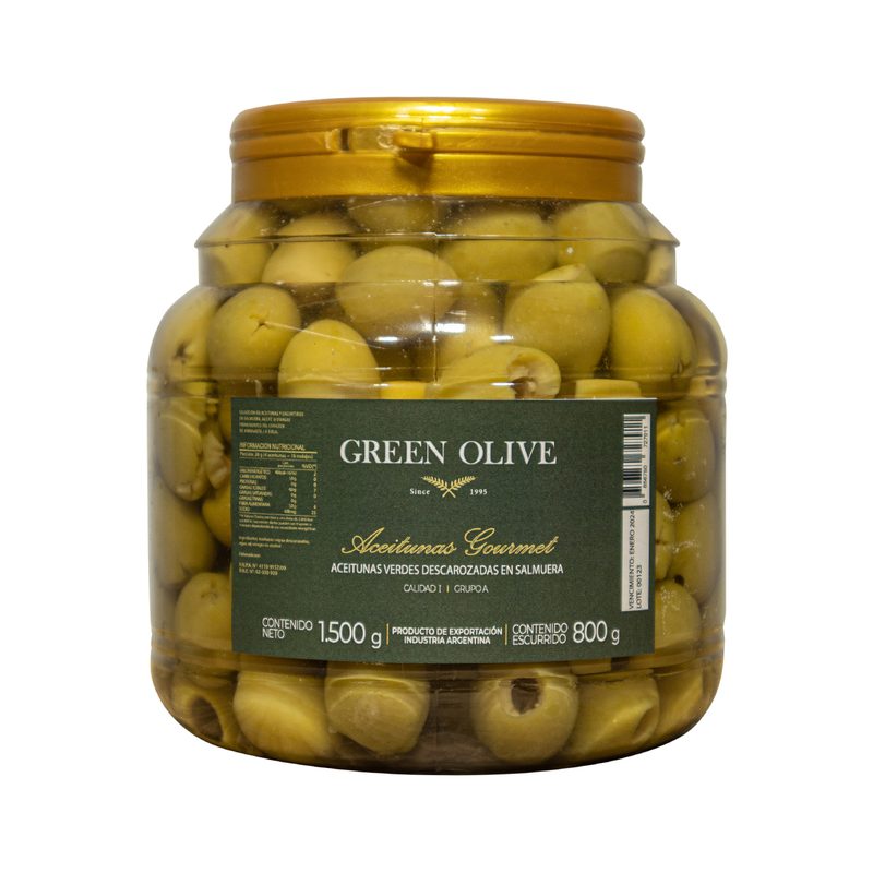 Aceitunas Verdes Descarozadas Nº 0 x 800 Gr. Esc. PET