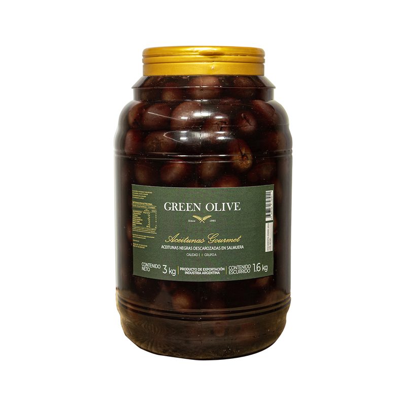 Aceitunas Negras Naturales Descarozadas Nº 0 x 1,6 Kg. Esc. PET