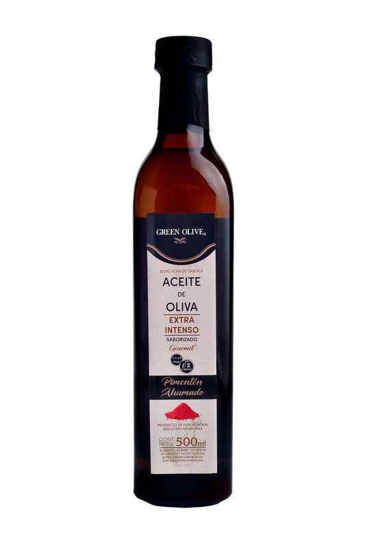 Aceite de Oliva Blend EXTRA INTENSO CON PIMENTON AHUMADO x 500 Ml. VIDRIO