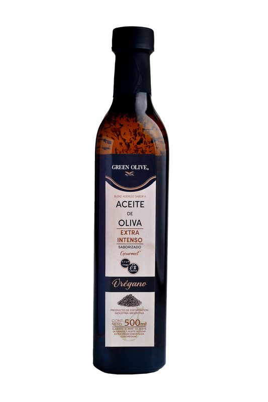 Aceite de Oliva Blend EXTRA INTENSO CON OREGANO x 500 Ml. VIDRIO