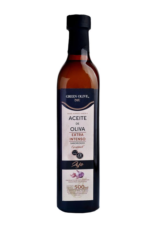 Aceite de Oliva Blend EXTRA INTENSO CON AJO x 500 Ml. VIDRIO