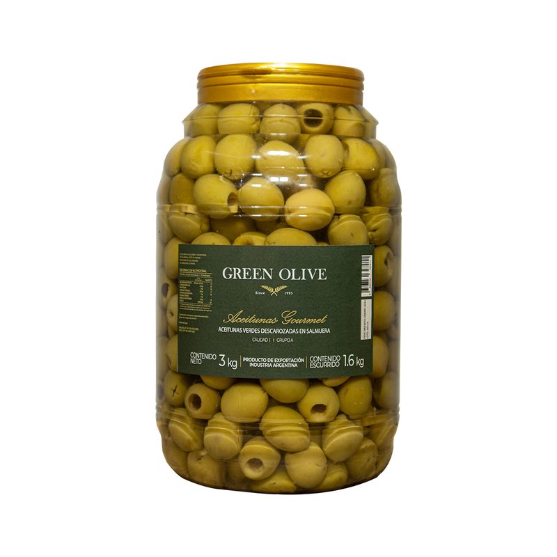 Aceitunas Verdes Descarozadas Nº 0 x 1,6 Kg. Esc. PET